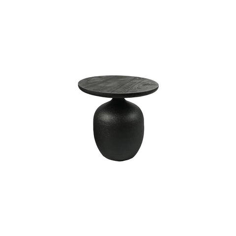 Hurdal Beistelltisch Mangoholz/Glas, Gestell Metall – Schwarz, Gestell Metall schwarz
