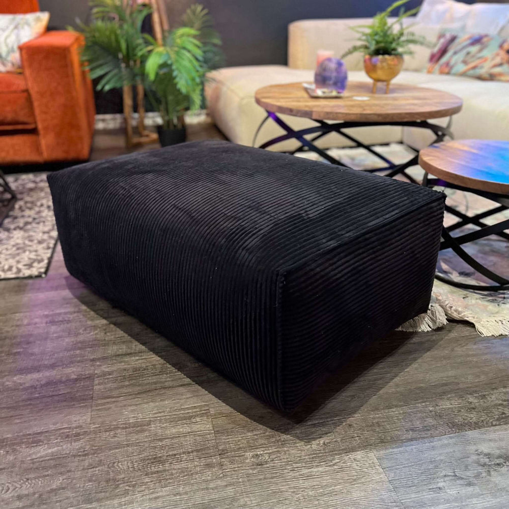 Petite Hocker, Breitcord, schwarz, Wunschmaß