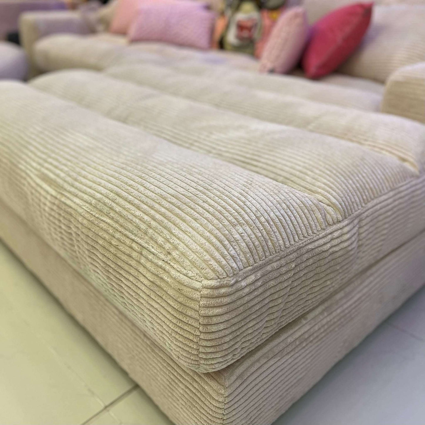 Dash, Ecksofa, Breitcord, creme