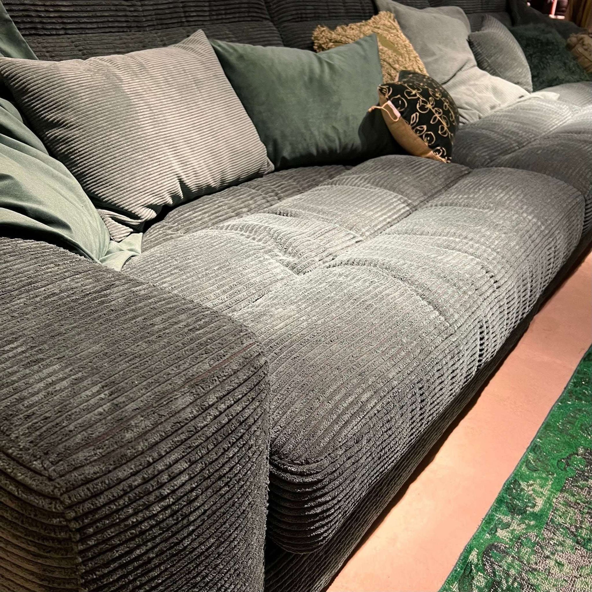 Dash, Ecksofa, Breitcord, dunkelgrün