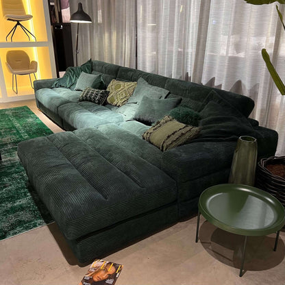 Dash, Ecksofa, Breitcord, dunkelgrün