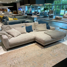 City, Ecksofa, Cord, grau, schwarze Füße