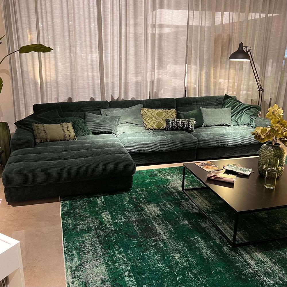 Dash, Ecksofa, Breitcord, dunkelgrün