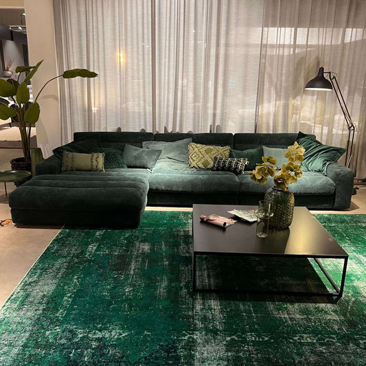 Dash, Ecksofa, Breitcord, dunkelgrün