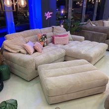 Dash, Ecksofa, Breitcord, creme, Hocker