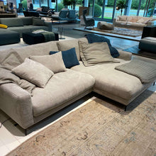 City, Ecksofa, Cord, grau, schwarze Füße