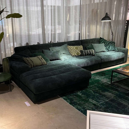 Dash, Ecksofa, Breitcord, dunkelgrün