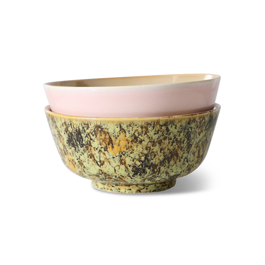 Ramen-Schüsseln Ø 19 cm, 2er-Set – Dekor aufsteigend, Steinzeug