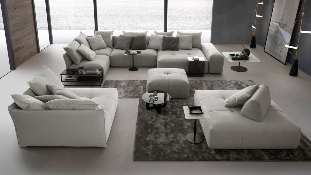 Palermo Sofa modular mit Hocker – Wohnbeispiel