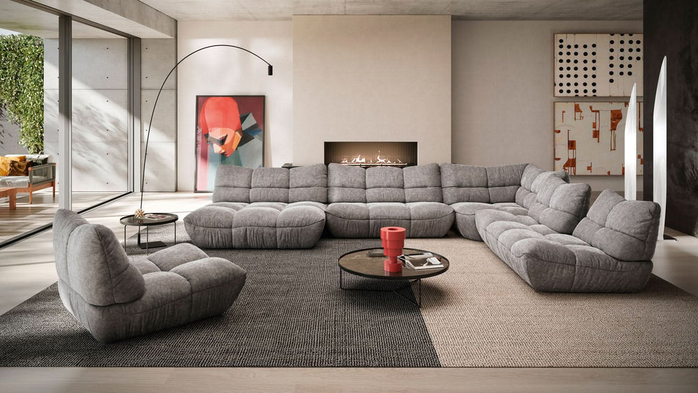 Pisa Sofa modular mit Sessel – Wohnbeispiel