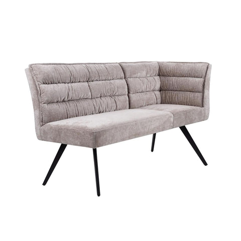 Stryn Sitzbank mit Eckelementen, Gestell Metall Schwarz – Beige
