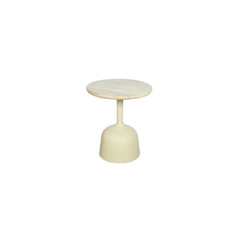 Ulvik Beistelltisch Mangoholz/Glas, Gestell Metall – Off-White