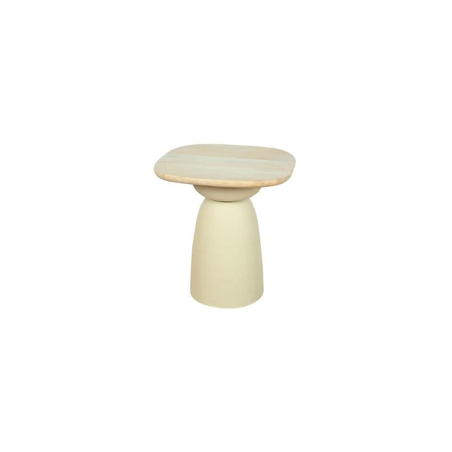 Utne Beistelltisch quadratisch Mangoholz, Gestell Metall – Off-White