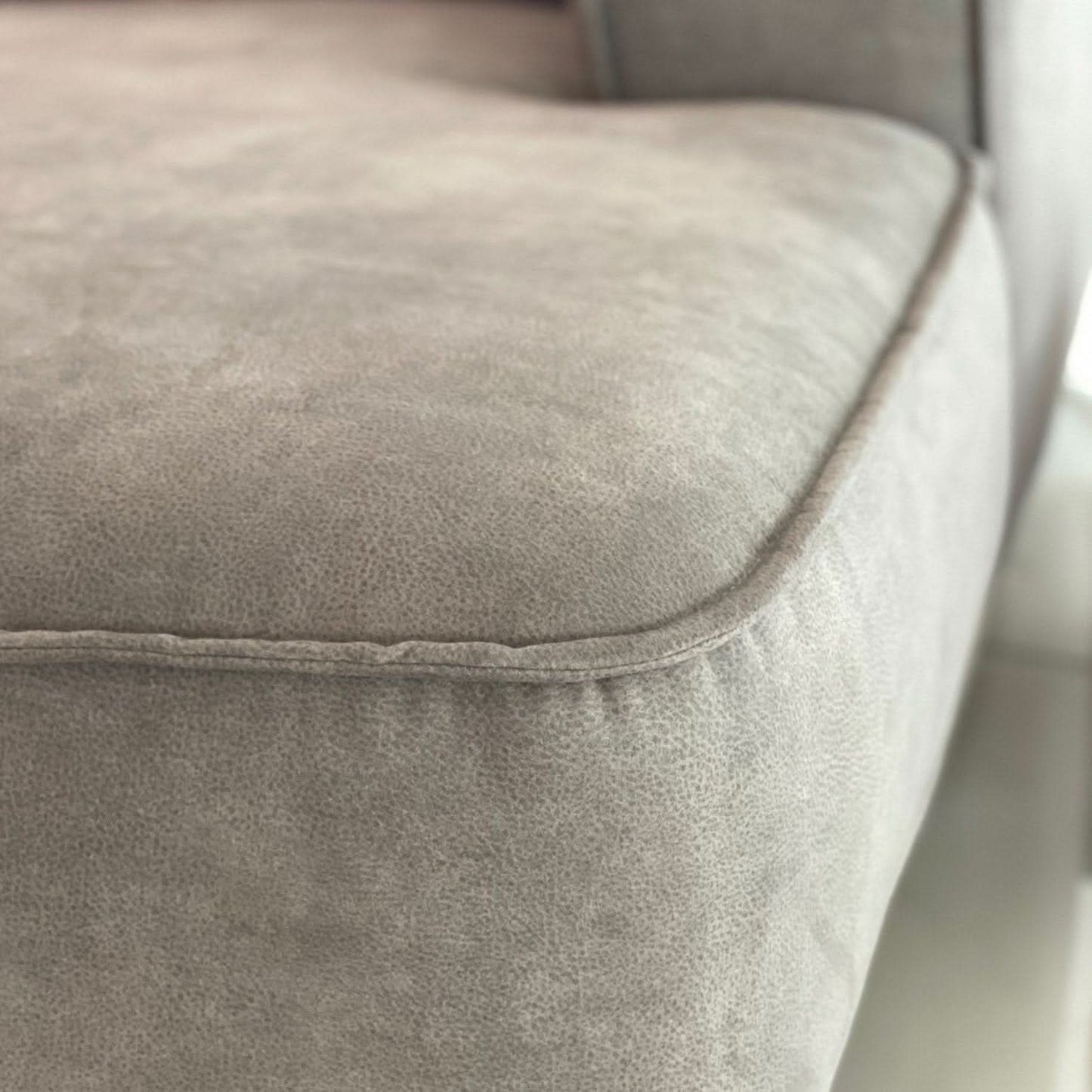 Akron, Ecksofa, Microfaser, grau, Naht außen