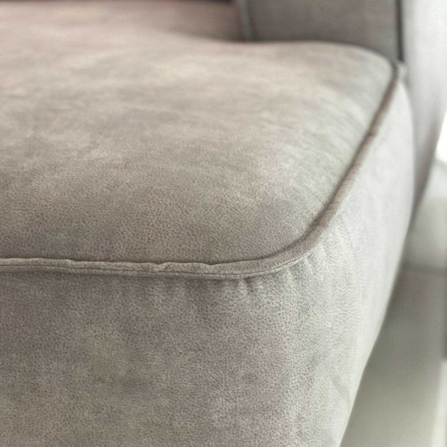 Akron, Ecksofa, Microfaser, grau, Naht außen