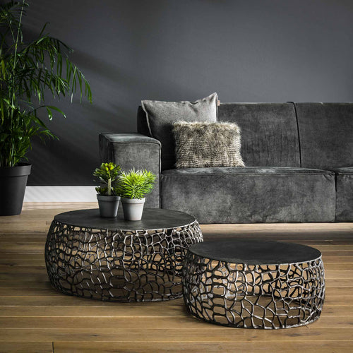 Couchtisch 2er-Set – Schwarznickel