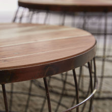 Couchtisch Satz/2 Holz Tischplatte/Draht / Kupfer antik finish