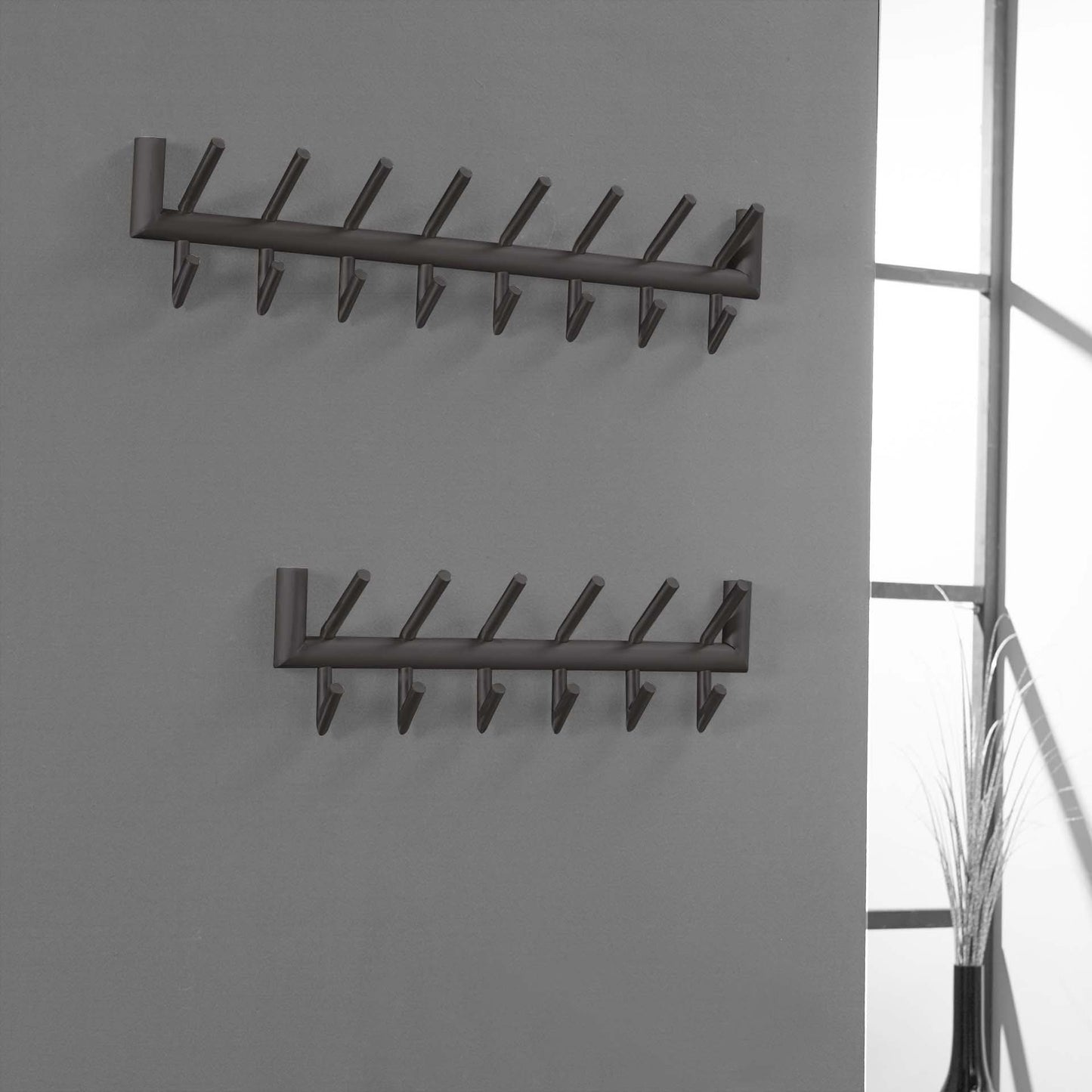 Garderobe 2x8 haken Rundrohr