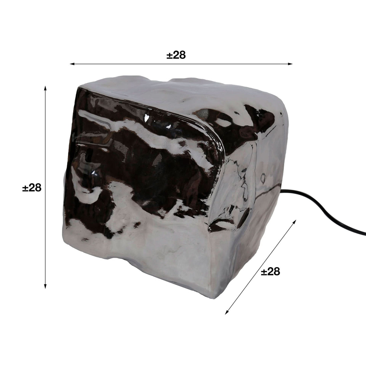 Tischlampe 1-flammig, Glas – Chromglas