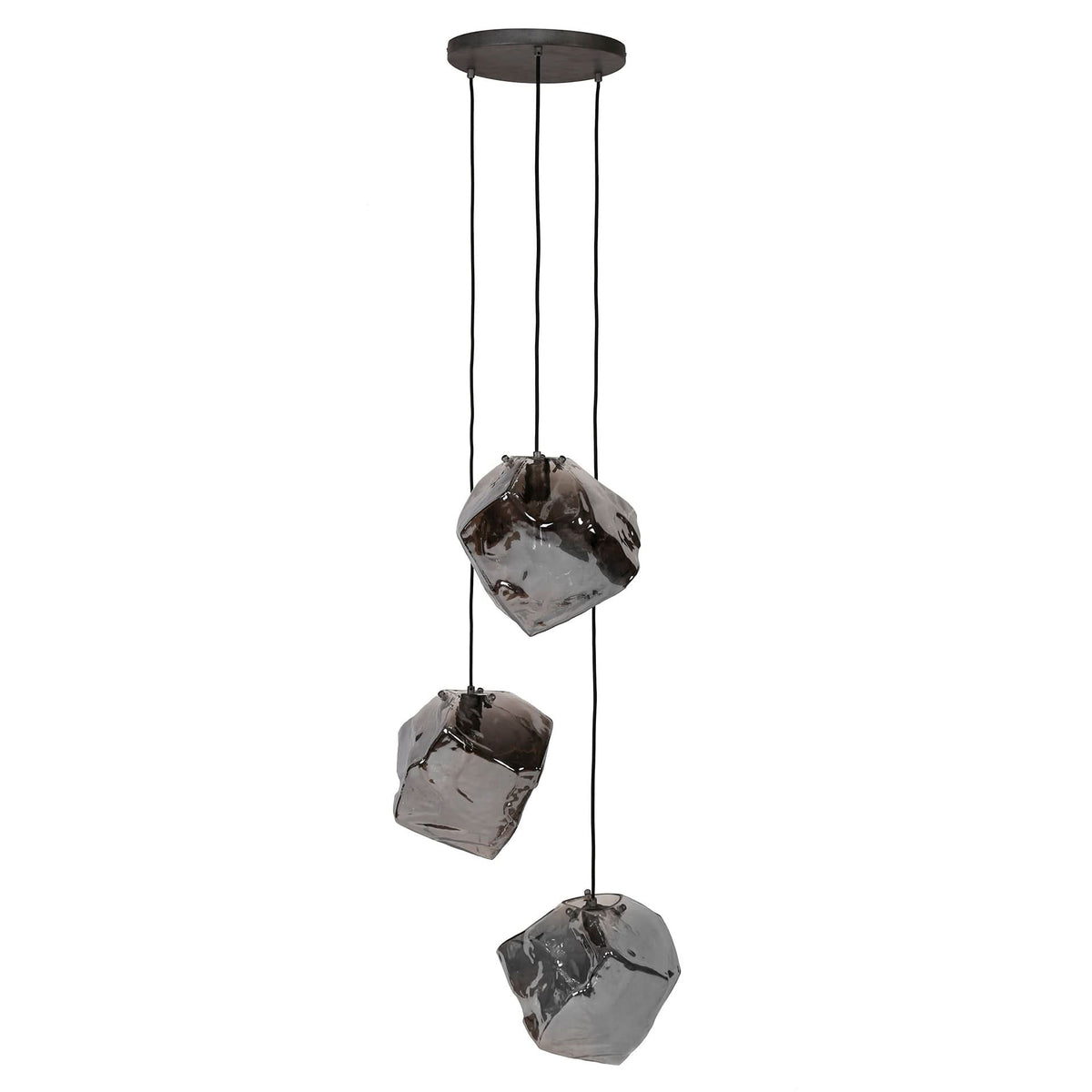 HÇÏngelampe 3L rock chromed gestuft – Chromed glas – Ansicht 3