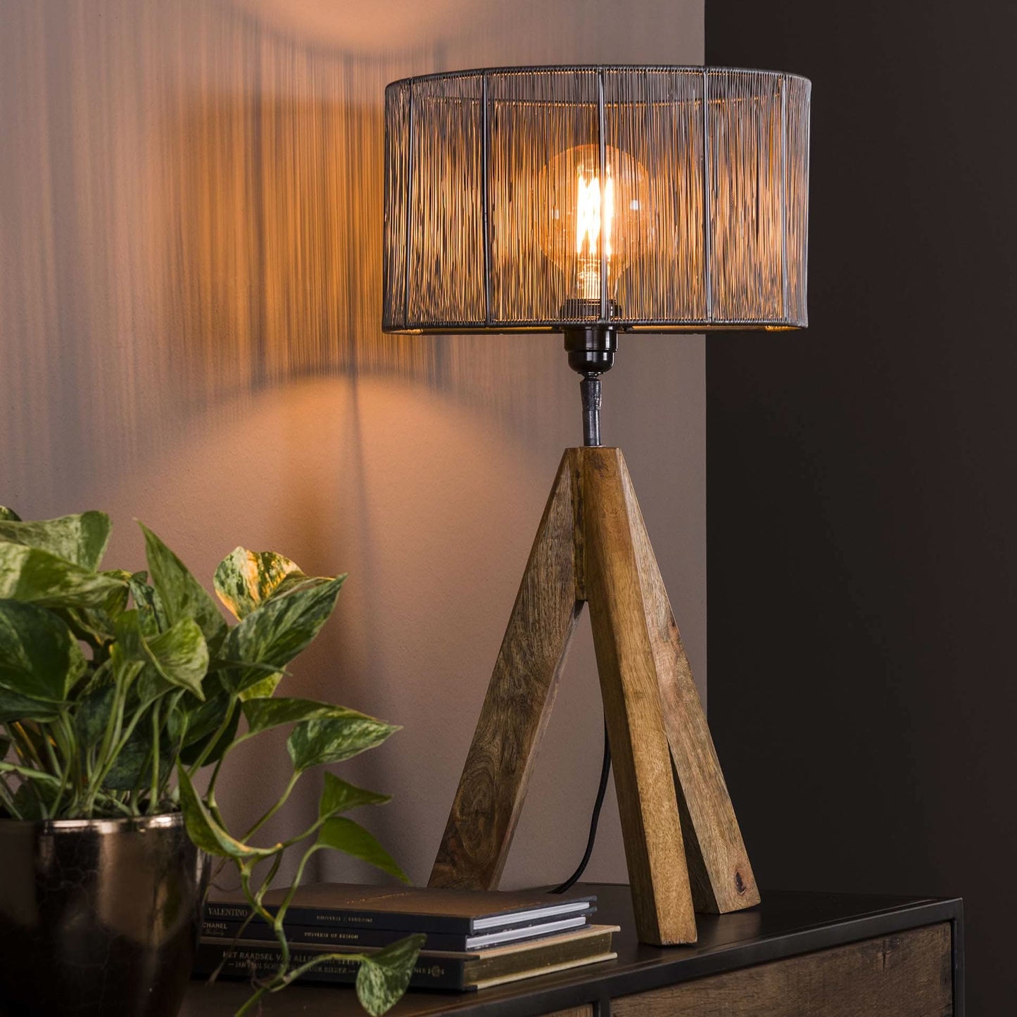 Tischlampe tripod wood