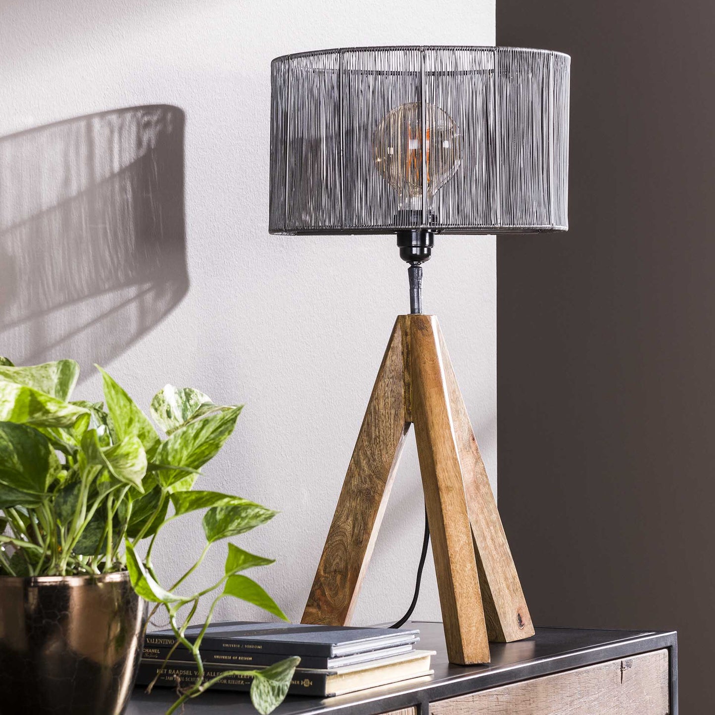 Tischlampe tripod wood