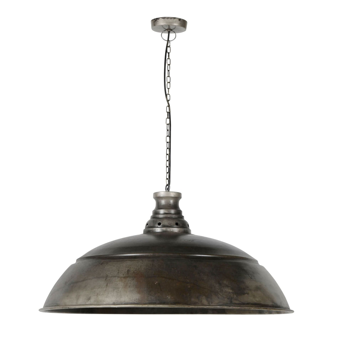 Hängelampe 1-flammig Ø 80 cm, Metall – Altsilber