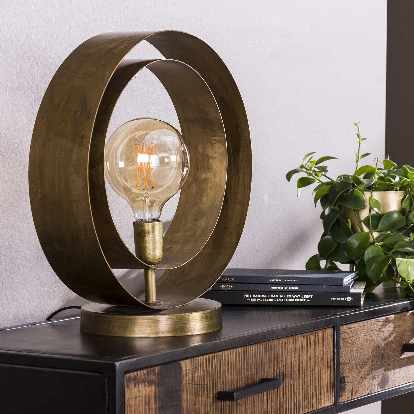 Tischlampe rotar / Altgold