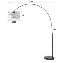 Bogenlampe Ø45 curl / Charcoal