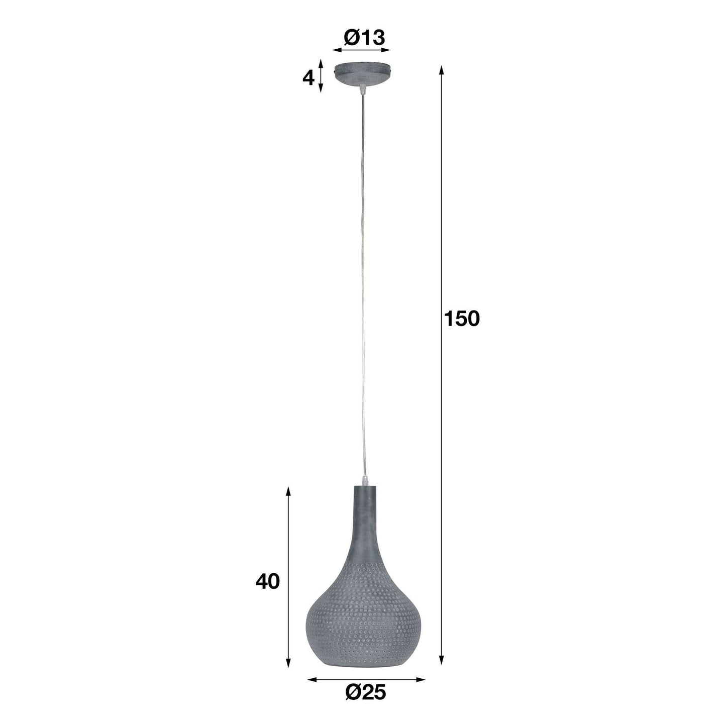 Hängelampe 1L industry concrete Kegel/grau