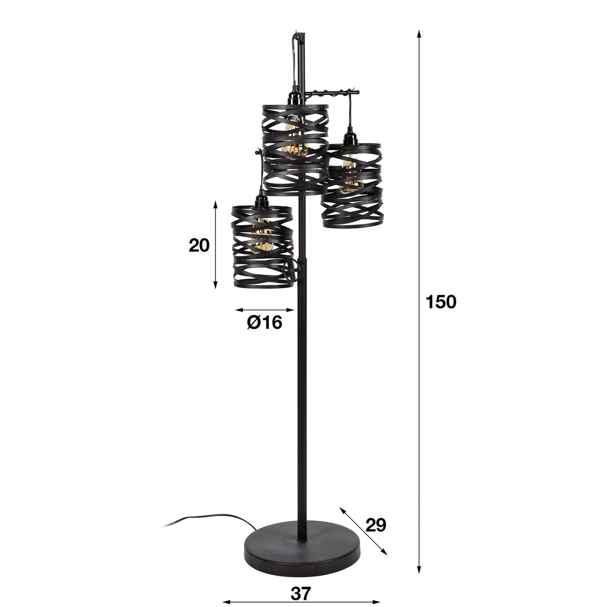 Stehlampe 3L Spindel – Slate grey – Ansicht 6