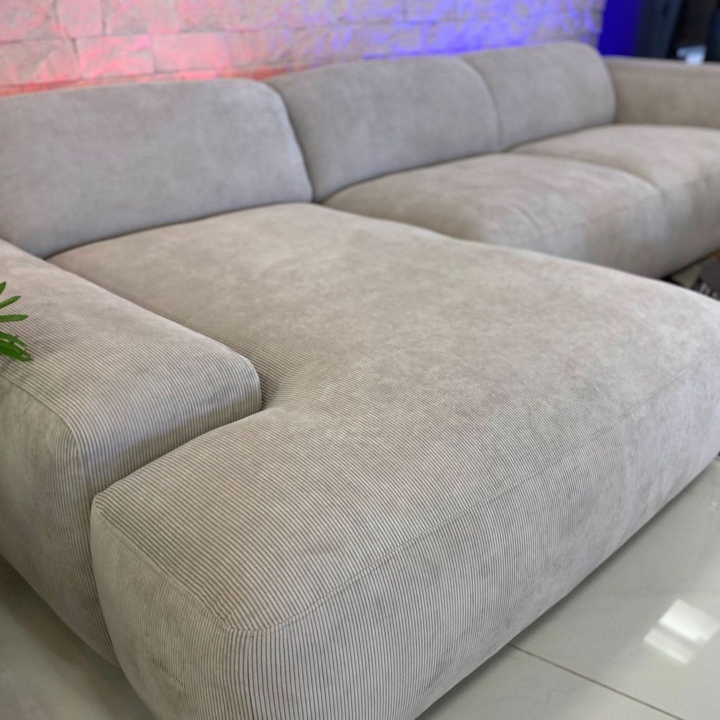 Loona, Ecksofa, Cord, creme