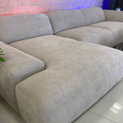 Loona, Ecksofa, Cord, creme