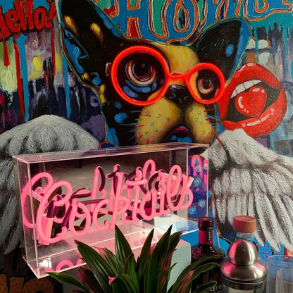 Cocktails - LED Neon Schild - Pink