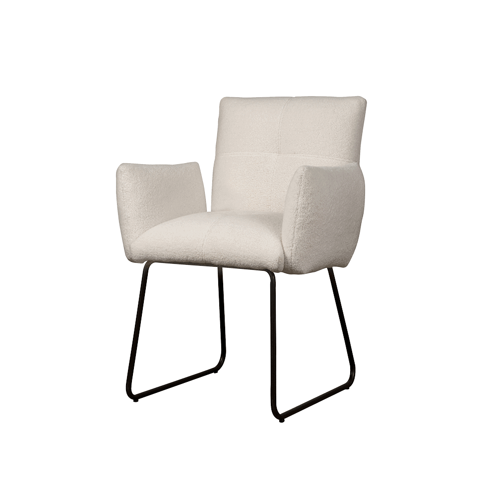 Dante Stuhl mit Armlehne Teddy White von Sofa4You