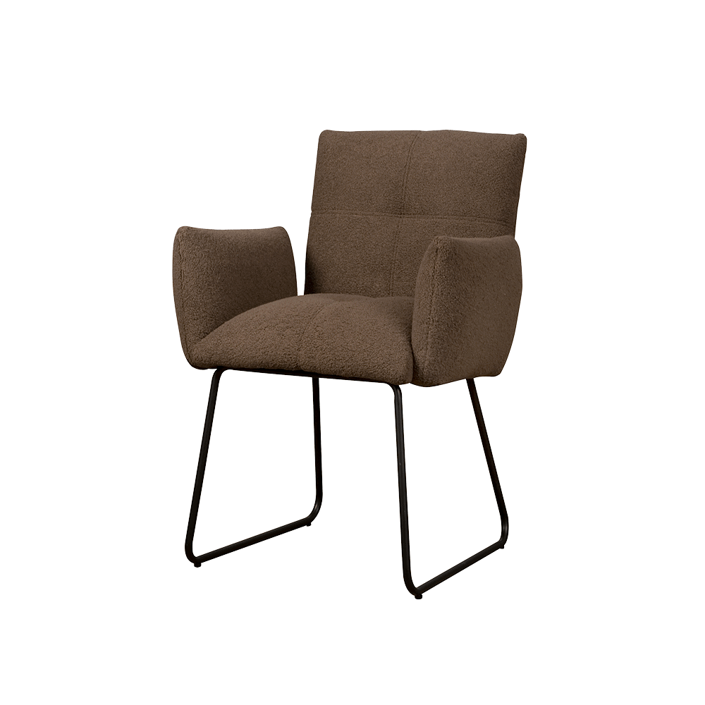 Dante Stuhl mit Armlehne Teddy Dark Brown