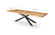 Esstisch Eiche - Stativ - natürliche Baumkante