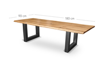 Esstisch Eiche - U Dick - natürliche Baumkante