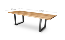 Esstisch Eiche - U Dünn - natürliche Baumkante