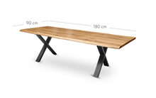 Esstisch Eiche - X Mittel - natürliche Baumkante