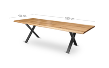 Esstisch Eiche - X Dünn - natürliche Baumkante