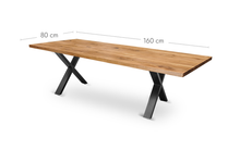 Esstisch Eiche - X Mittel - gerade Kante