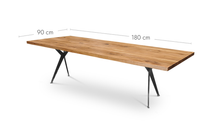 Esstisch Eiche - Y Flachstahl - gerade Kante