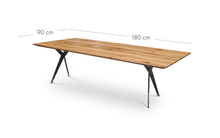 Esstisch Eiche - Y Flachstahl - Schweizer Kante