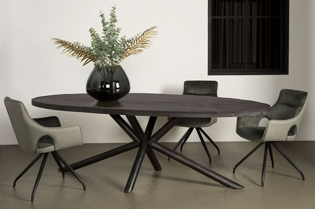 Esstisch Mango Oval Black 220x110 cm