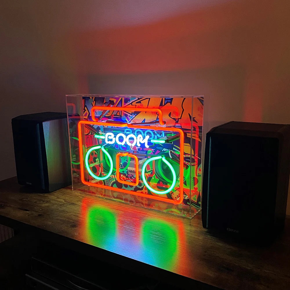 Boom - Großes LED Neon Schild