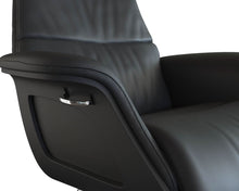 Clement Relaxsessel - Leder Savoy - Platin - separater Fußhocker