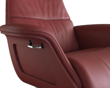 Clement Relaxsessel - Leder Savoy - Red - separater Fußhocker