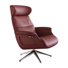 Clement Relaxsessel - Leder Savoy - Red - separater Fußhocker