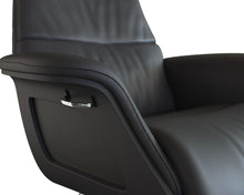 Clement Relaxsessel - Leder Savoy - Grey - separater Fußhocker